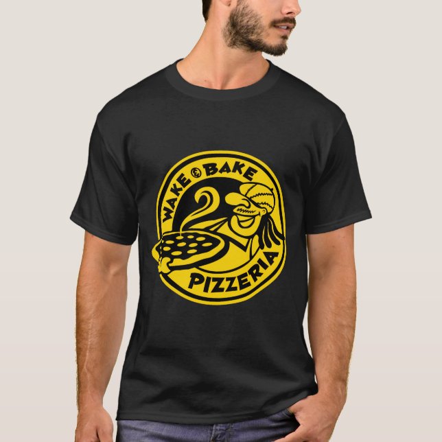 T-shirt Logo White Wake Bake Zza  (Devant)