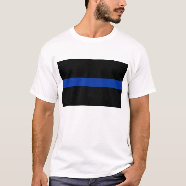 T-shirt loi de police de la ligne bleue mince (Devant)