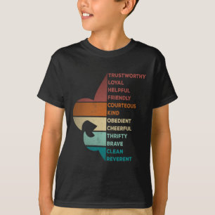 T-shirt Loi de scoutisme de style rétro cool vintage