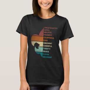 T-shirt Loi de scoutisme de style rétro cool vintage