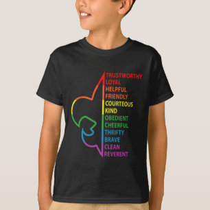 T-shirt Loi du scoutisme Scoutisme Camping Arc-en-ciel Col