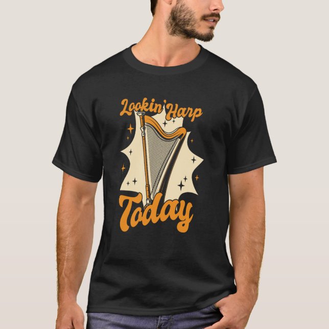 T-shirt Loin Harpe Aujourd'hui Pedal Harp Harpist Konghou  (Devant)