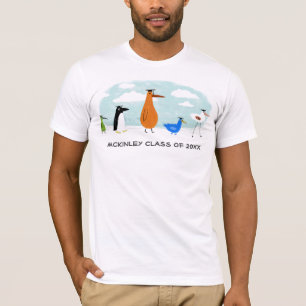 T-shirt L'oiseau drôle reçoit un diplôme avec le texte