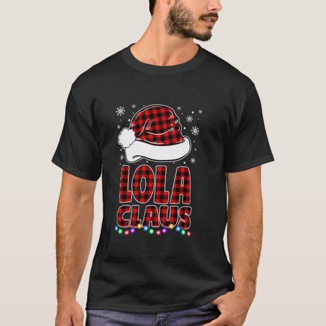 T-shirt Lola Claus Funny Grand-mère jumelé Noël de famille (Devant)