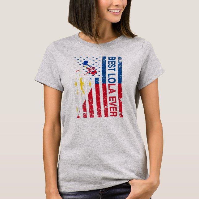 T-shirt Lola Filipino Grand-mère Philippines Américain (Devant)