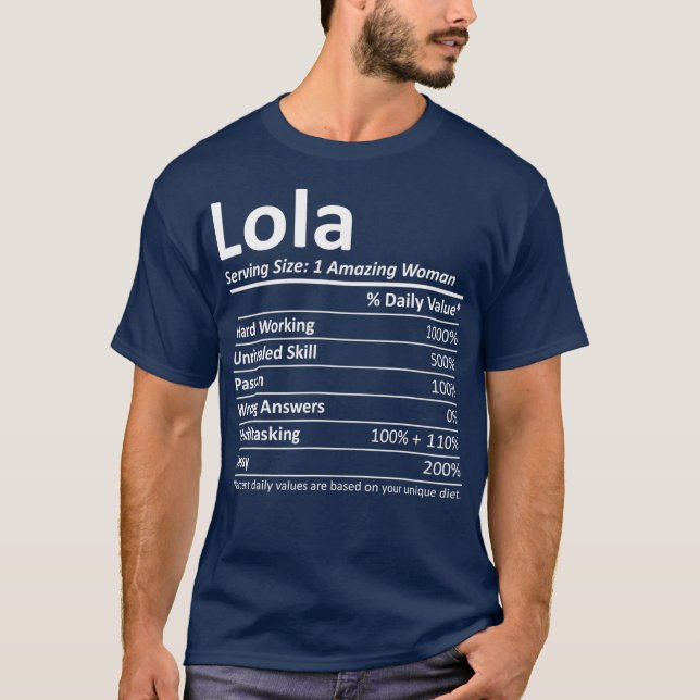 T-shirt LOLA Nutrition Nom personnalisé Drôle Noël (Devant)