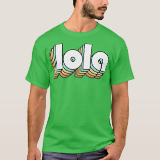 T-shirt Lola Retro Rainbow Typographie style défraîchi