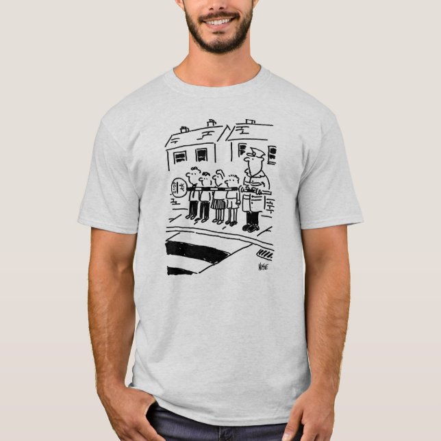 T-shirt Lollipop Man contrôle les écoliers avec Lollipop (Devant)