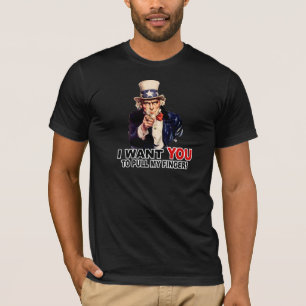 T-shirt L'oncle Sam VEUT QUE TU TIRE MON DOIGT