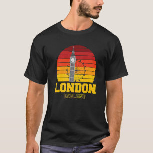 T-shirt Londres Angleterre Big Ben Retro Westminster