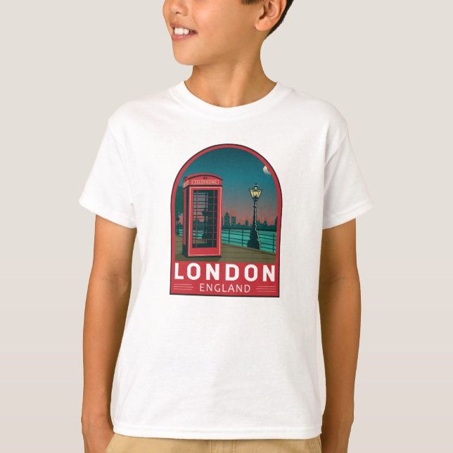 T-shirt Londres Angleterre Retro Travel Art Vintage (Devant)