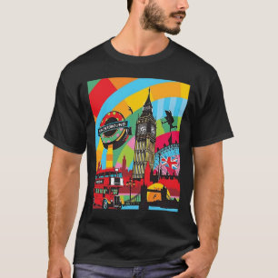 T-shirt Londres Bridge Big Ben Pop Art Voyageur