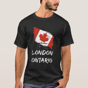 T-shirt Londres Ontario Canada Drapeau Éclaboussé Voyage V