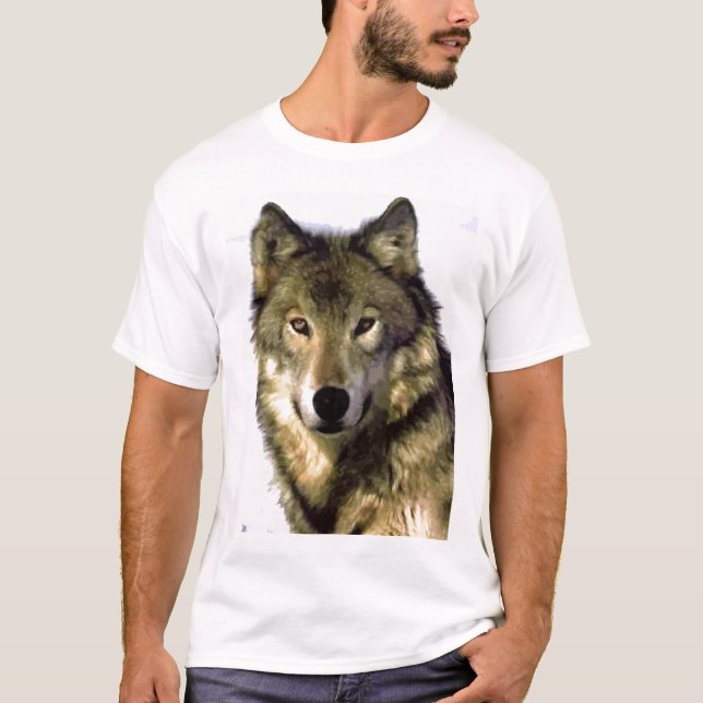 T-shirt Lone Grey Wolf Look - Motivation du leadership (Devant)