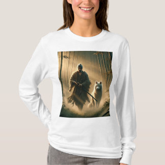 T-shirt Lone Samurai & White Wolf ⚔️ 🐺 - Epic Imaginaire