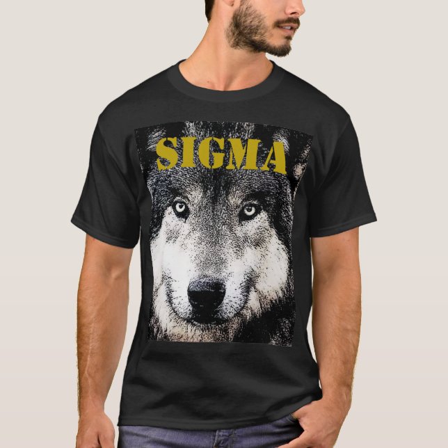 T-shirt Lone Wolf Homme Sigma moderne minimaliste (Devant)