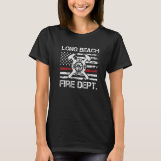 T-shirt Long Beach California Fire Department Thin Red Lin