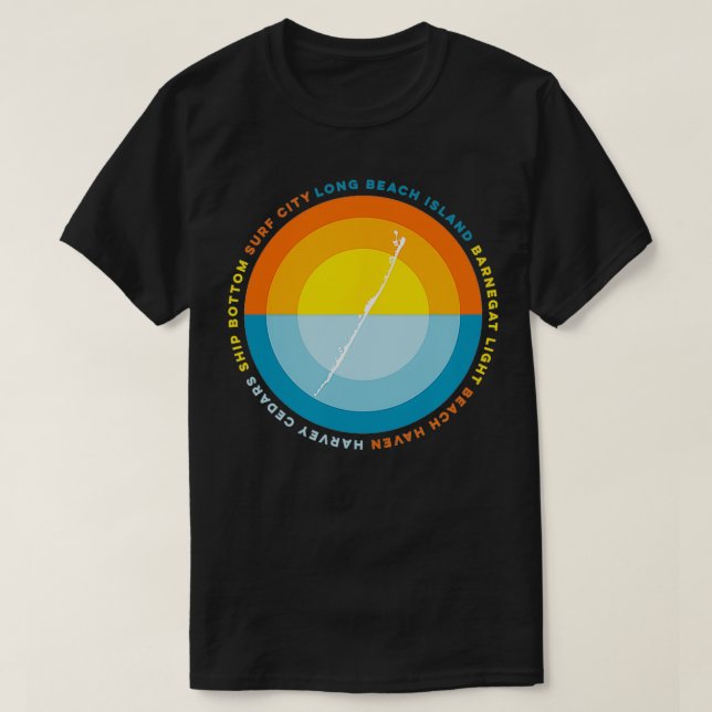 T-shirt Long Beach Island Barnegat Light Beach Haven Sunse (Design devant)