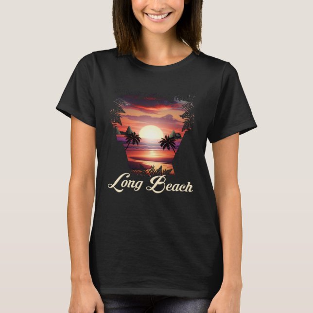 T-shirt Long Beach Vibrant Sunset  Tofino British Columbia (Devant)