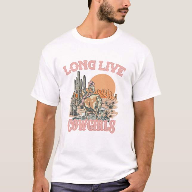 T-shirt Long Live Howdy Rodeo Western Country Southern Cow (Devant)