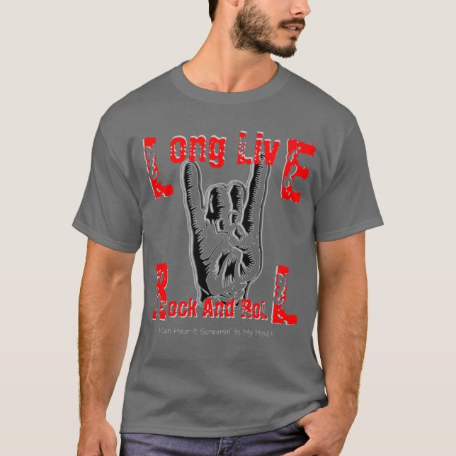T-shirt Long Live Rock And Roll (T-Shirt RJD Tribute) (Devant)