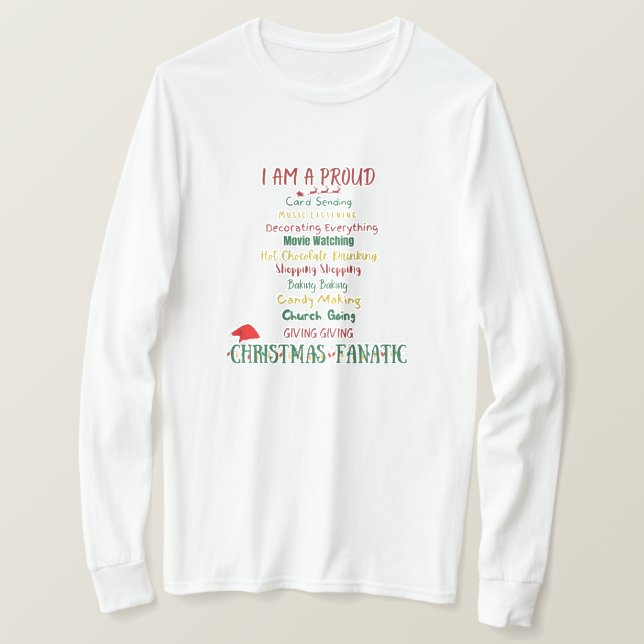T-shirt long manches de Noël (Design devant)
