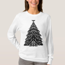 T-shirt long manches de Noël pour femmes