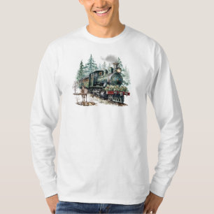 T-shirt long manches du train de Noël