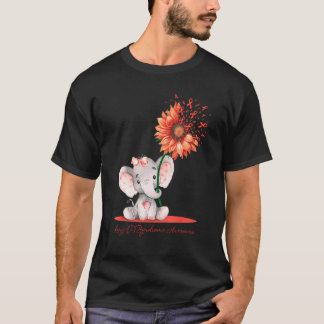 T-shirt Long Q Syndromes Awareness Cute Elephant Sunflowe