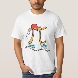 T-shirt Long Running Pi - Amusant Pi Guy