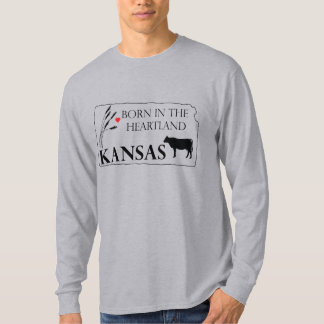 T-shirt Long Sleeve Né dans le coeur du Kansas