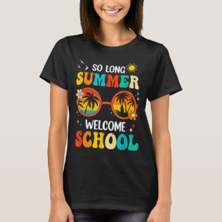 T-shirt Long Summer Welcome School Retro Groovy Back To