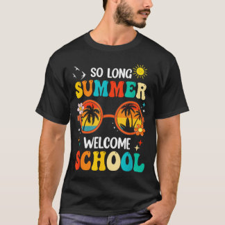 T-shirt Long Summer Welcome School Retro Groovy Back To