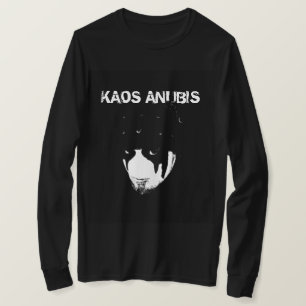 T-shirt Long visage de la douille B&W de Kaos Anubis