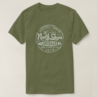 T-shirt Longboard de Retro Hawaii North Shore | Obscur