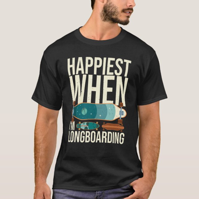 T-shirt Longboard Skateboard Board Wheels Longboarder Begi (Devant)