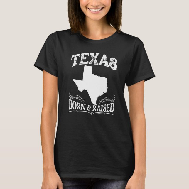 T-shirt Longhorn Home State Texas Pride Texas Born & Raise (Devant)