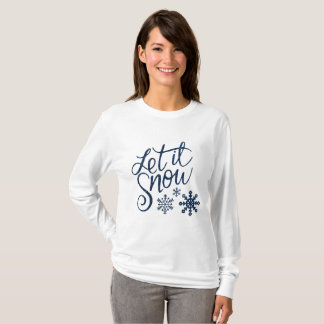 T-shirt Longs des femmes gainés l'ont laissé neiger