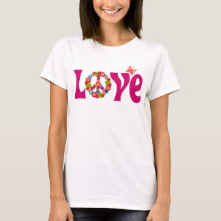 T-shirt longtemps gainé d'amour et de paix