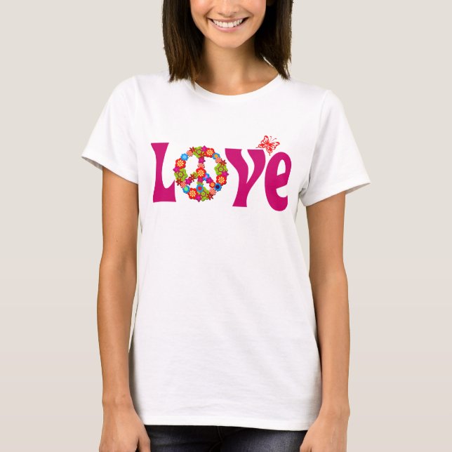 T-shirt longtemps gainé d'amour et de paix (Devant)