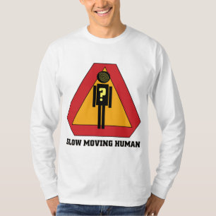 T-shirt Longue chemise de Sleve de signe lent d'humains