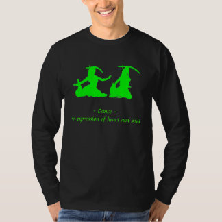 T-shirt Longue douille verte et noire Bellydance