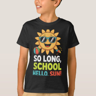 T-shirt Longue école bonjour soleil enfants vacances d'été