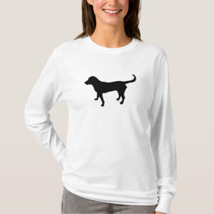T-shirt Longue silhouette de laboratoire de noir de