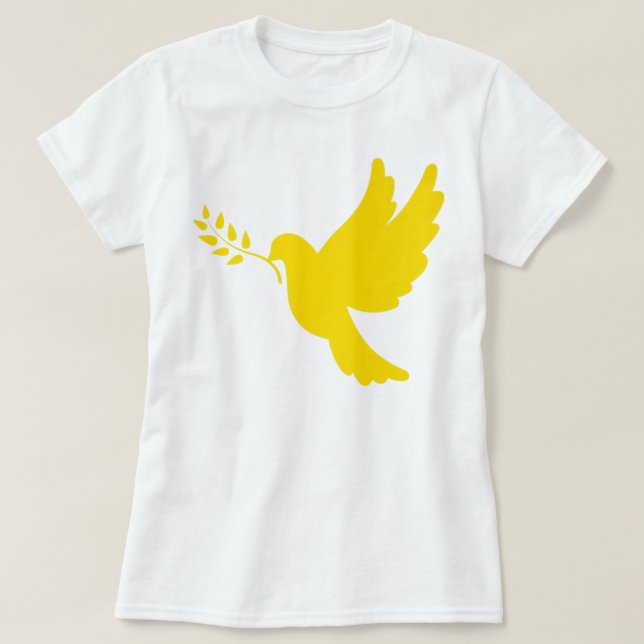 T-shirt L'or de la colombe de paix en Ukraine (Design devant)