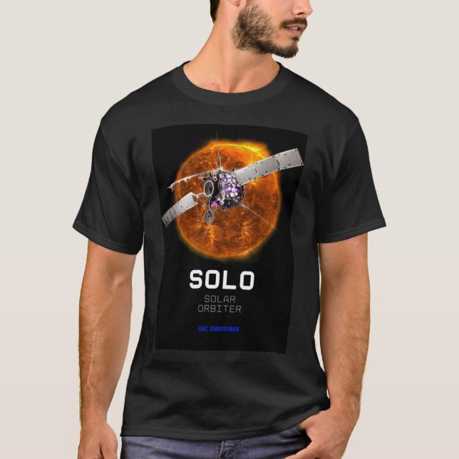 T-shirt L'orbiteur solaire cosmos télescope noir hommes (Devant)