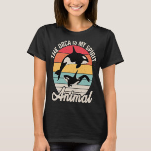 T-shirt L'Orca Est Mon Esprit Animal Retro Vintage Orca Wh