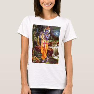 T-shirt Lord Krishna avec Flute Hindu Dieu