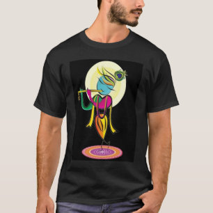 T-shirt Lord Shri Krishna coloré artistique avec flûte !