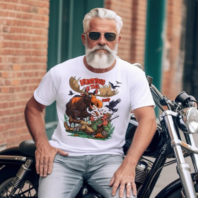 T-shirt L'orignal et le chasseur de chasse (Créateur téléchargé)